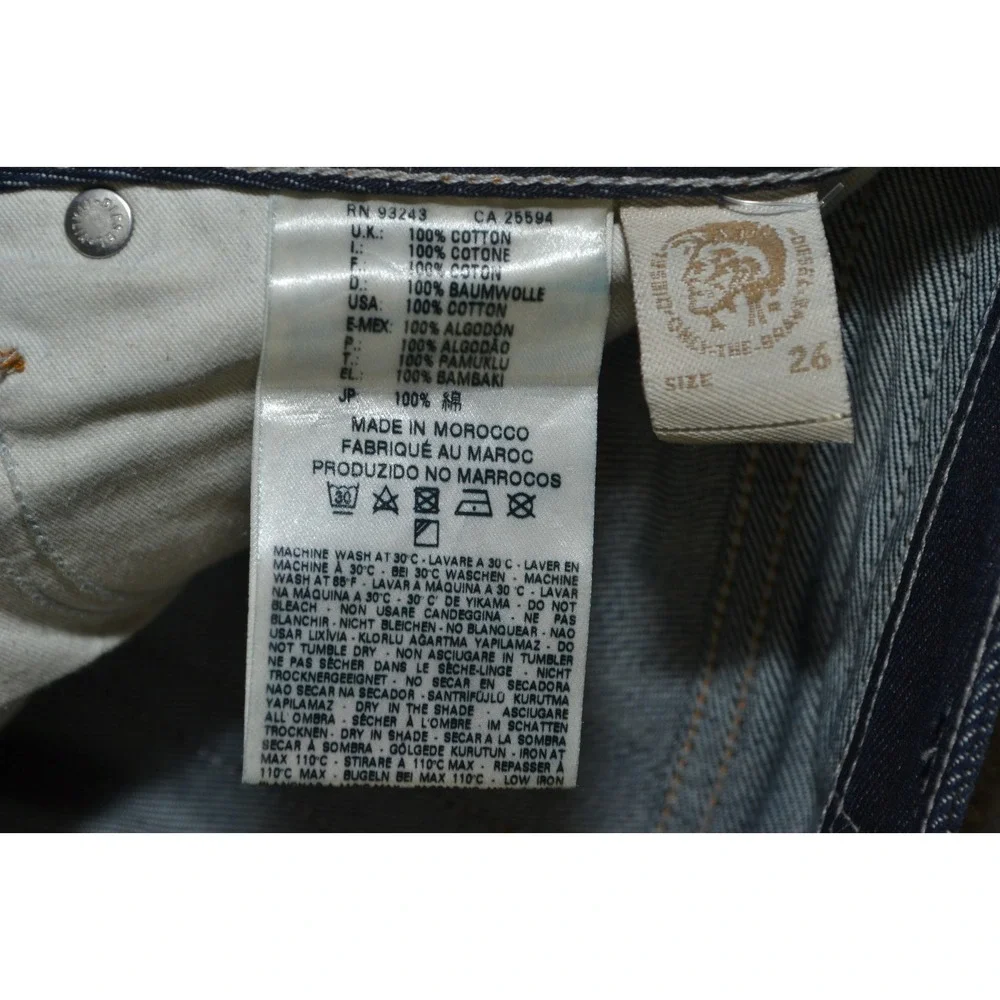 DIESEL Zatiny Bootcut Button Fly Jeans Mens SZ 28x27 (Tag 26x32) Dark Wash 0073N